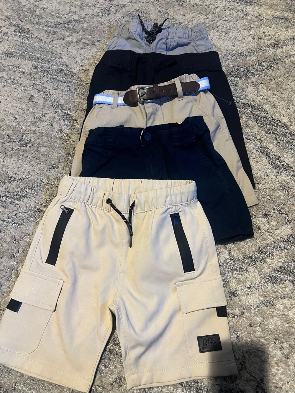 Men's Beige Cargo Shorts - Casual Drawstring